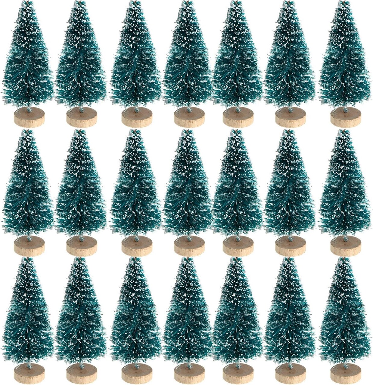 72 Pieces Mini Christmas Trees Bottle Brush Trees (Blue Green) 0.09"D x 0.09"W x 1.77"H